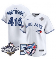 Men Women Youth Blue Jays 50th Patch 2025 World Series White 416 Northside Stitched Jersey 