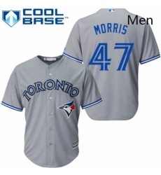 Mens Majestic Toronto Blue Jays 47 Jack Morris Replica Grey Road MLB Jersey 