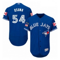 Mens Majestic Toronto Blue Jays 54 Roberto Osuna Authentic Royal Blue Fashion Stars Stripes Flex Base Jerseys