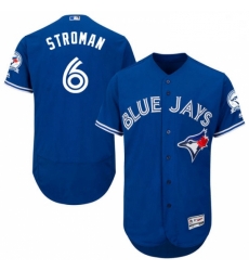 Mens Majestic Toronto Blue Jays 6 Marcus Stroman Blue Alternate Flex Base Authentic Collection MLB Jersey