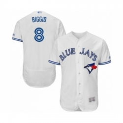 Men's Toronto Blue Jays #8 Cavan Biggio White Home Flex Base Authentic Collection Baseball Player Jersey