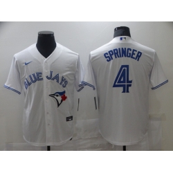 Toronto Blue Jays 4 George Springer White 2020 Nike Cool Base Jersey