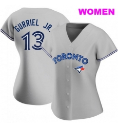 WOMEN'S TORONTO BLUE JAYS #13 LOURDES GURRIEL JR. GRAY ROAD JERSEY