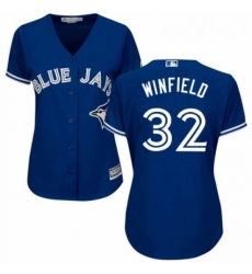 Womens Majestic Toronto Blue Jays 32 Dave Winfield Replica Blue Alternate MLB Jersey 