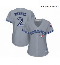 Womens Toronto Blue Jays 2 Clayton Richard Replica Grey Road Baseball Jersey 