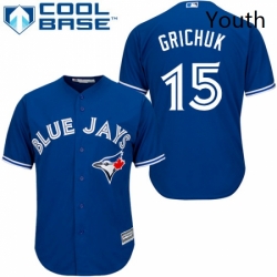 Youth Majestic Toronto Blue Jays 15 Randal Grichuk Replica Blue Alternate MLB Jersey 