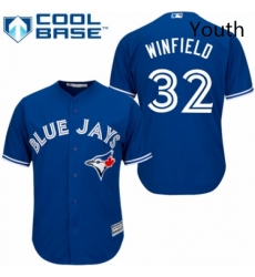 Youth Majestic Toronto Blue Jays 32 Dave Winfield Authentic Blue Alternate MLB Jersey 