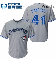 Youth Majestic Toronto Blue Jays 41 Aaron Sanchez Authentic Grey Road MLB Jersey