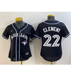 Youth Toronto Blue Jays  22 Ernie Clement 2026 Fashion Replica Black Out Stitched Baseball Jersey