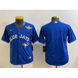 Youth Toronto Blue Jays Blank Royal 2025 World Series Cool Base Stitched Baseball Jersey