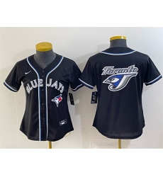 Youth Toronto Blue Jays Team Big Logo 2026 Fashion Replica Black Out Stitched Baseball Jersey