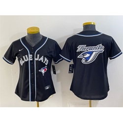 Youth Toronto Blue Jays Team Big Logo 2026 Fashion Replica Black Out Stitched Baseball Jersey