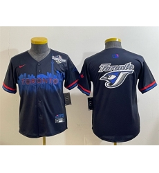 Youth Toronto Blue Jays Team Big Logo Navy 2025 World Series City Connect Limited Stitched Baseball Jersey Youth Toronto Blue Jays Team Big Logo Navy 2025 World Series City Connect Limited Stitched Baseball Jersey
