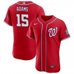 Men Washington Nationals 15 Riley Adams Red Flex Base Stitched MLB Jersey