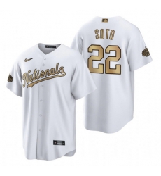 Men Washington Nationals 22 Juan Soto 2022 All Star White Cool Base Stitched Baseball Jersey