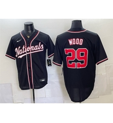 Men Washington Nationals 29 James Wood 2026 Fashion Replica Black Out Stitched Baseball Jersey Men Washington Nationals 29 James Wood 2026 Fashion Replica Black Out Stitched Baseball Jersey