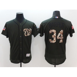 Men Washington Nationals #34 Harper Green Camo Elite 2022 MLB Jersey