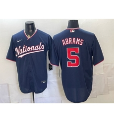 Men Washington Nationals  5 CJ Abrams Navy Stitched Baseball Jersey