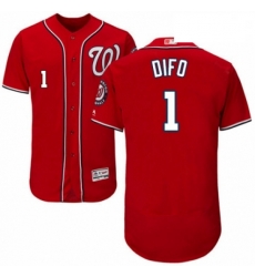 Mens Majestic Washington Nationals 1 Wilmer Difo Red Alternate Flex Base Authentic Collection MLB Jersey