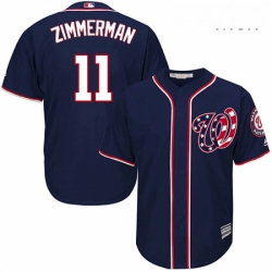 Mens Majestic Washington Nationals 11 Ryan Zimmerman Replica Navy Blue Alternate 2 Cool Base MLB Jersey