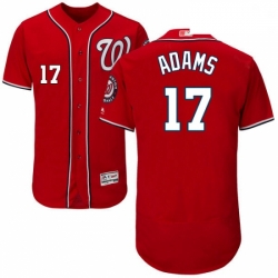 Mens Majestic Washington Nationals 17 Matt Adams Red Alternate Flex Base Authentic Collection MLB Jersey