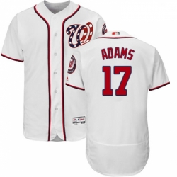 Mens Majestic Washington Nationals 17 Matt Adams White Home Flex Base Authentic Collection MLB Jersey