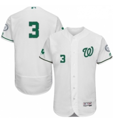 Mens Majestic Washington Nationals 3 Michael Taylor White Celtic Flexbase Authentic Collection MLB Jersey