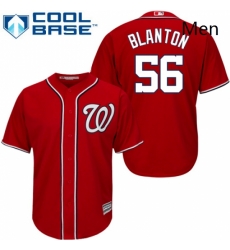 Mens Majestic Washington Nationals 56 Joe Blanton Replica Red Alternate 1 Cool Base MLB Jersey