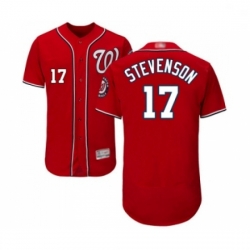 Mens Washington Nationals 17 Andrew Stevenson Red Alternate Flex Base Authentic Collection Baseball Jersey 