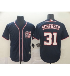 Nationals 31 Max Scherzer Navy Cool Base Jersey