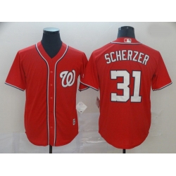 Nationals 31 Max Scherzer Red Cool Base Jersey