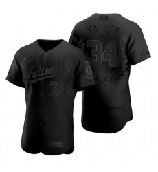 Nationals 34 Bryce Harper Black Nike Flexbase Fashion Jersey