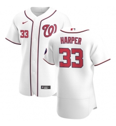 Washington Nationals 33 Ryne Harper Men Nike White Home 2020 Authentic Player MLB Jersey