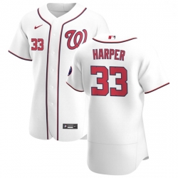 Washington Nationals 33 Ryne Harper Men Nike White Home 2020 Authentic Player MLB Jersey