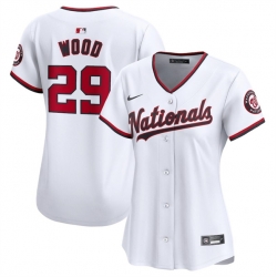 Women Washington Nationals 29 James Wood White Stitched Jersey