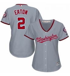 Womens Majestic Washington Nationals 2 Adam Eaton Replica Grey Road Cool Base MLB Jersey