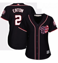 Womens Majestic Washington Nationals 2 Adam Eaton Replica Navy Blue Alternate 2 Cool Base MLB Jersey