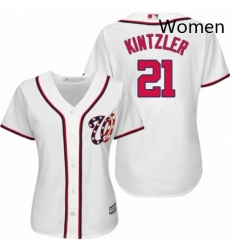 Womens Majestic Washington Nationals 21 Brandon Kintzler Replica White Home Cool Base MLB Jersey 