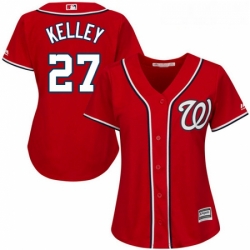 Womens Majestic Washington Nationals 27 Shawn Kelley Authentic Red Alternate 1 Cool Base MLB Jersey