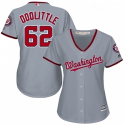 Womens Majestic Washington Nationals 62 Sean Doolittle Replica Grey Road Cool Base MLB Jersey 