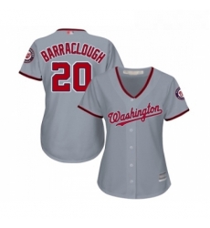 Womens Washington Nationals 20 Kyle Barraclough Replica Grey Road Cool Base Baseball Jersey 