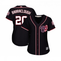 Womens Washington Nationals 20 Kyle Barraclough Replica Navy Blue Alternate 2 Cool Base Baseball Jersey 