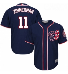 Youth Majestic Washington Nationals 11 Ryan Zimmerman Replica Navy Blue Alternate 2 Cool Base MLB Jersey