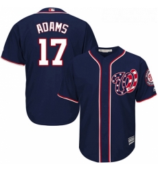 Youth Majestic Washington Nationals 17 Matt Adams Replica Navy Blue Alternate 2 Cool Base MLB Jersey 