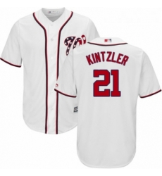 Youth Majestic Washington Nationals 21 Brandon Kintzler Authentic White Home Cool Base MLB Jersey 