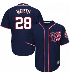 Youth Majestic Washington Nationals 28 Jayson Werth Authentic Navy Blue Alternate 2 Cool Base MLB Jersey