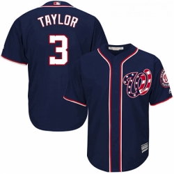 Youth Majestic Washington Nationals 3 Michael Taylor Replica Navy Blue Alternate 2 Cool Base MLB Jersey