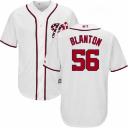 Youth Majestic Washington Nationals 56 Joe Blanton Authentic White Home Cool Base MLB Jersey