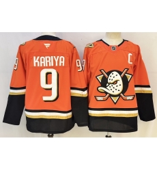 Men Anaheim Ducks  9 Paul Kariya Orange 2026 With C Patch Home Stitched Hockey Jersey