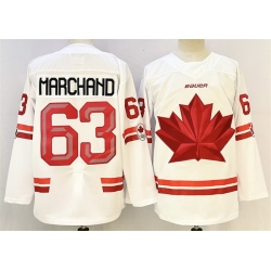 Men Canada Hockey 63 Brad Marchand White Stitched Jersey